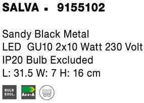 Aplica cu 2 spoturi directionabile SALVA negru NVL-9155102