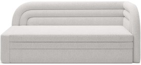 Canapea crem extensibilă/cu spațiu de depozitare cu tapițerie din țesătură bouclé cu colț pe partea dreaptă 223 cm Fabillo – ELTAP