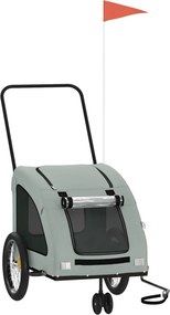vidaXL Remorcă de bicicletă animale companie, gri, textil oxford/fier
