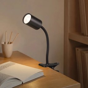 Immax NEO 08293L - Lampă flexibilă cu clemă PUNTO 1xGU10/9W/230V neagră