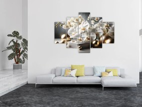 Tablou - Orhidee și bile aurii (150x105 cm)