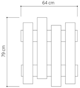 Cuier perete în decor de lemn de stejar Wave Oak