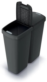Coș de gunoi DUO negru, 50 l, negru