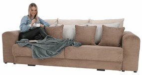 Canapea foarte spatioasa, maro deschis, bej, crem, GILEN BIG SOFA