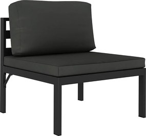 vidaXL Canapea modulară de mijloc cu perne, antracit, aluminiu
