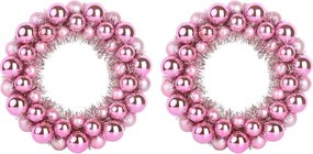 vidaXL Coronite cu bile de Craciun 2 pcs Roz 33 x 33 x 7 cm Polistiren