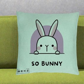 Perna Decorativa So Bunny Kawaii, 40x40 cm, Verde Menta, Husa Detasabila, Perna Inclusa, BEKZ®