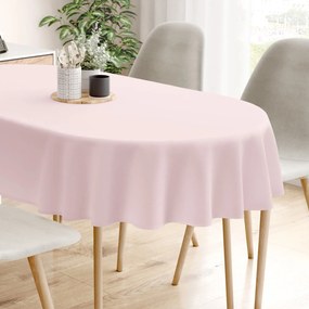 Goldea față de masă 100% bumbac roz pudră - ovală 140 x 180 cm