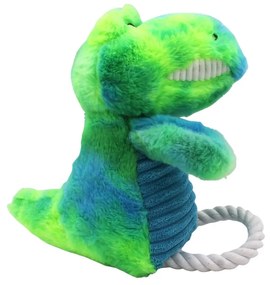 Jucărie dinozaur verde cu sunet pentru câini
