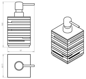 Distribuitor de săpun GEDY QU8114 Quadrotto, negru