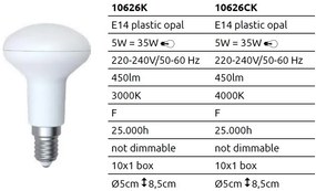 Bec LED-E14-R50 5W 450lm 4000K