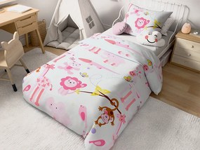 Lenjerie de pat pentru patut din bumbac Renforce ZOO roz Dimensiune lenjerie de pat: 45 x 65 cm | 90 x 140 cm