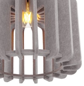 Lampă suspendată retro neagră cu abajur gri-maroniu - Felt