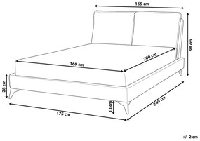 Pat matrimonial 160 cm MELIA (poliester) (gri închis) (cu somieră). 1023471