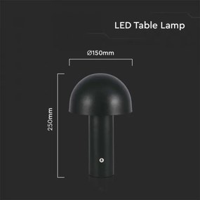 Lampă de birou LED reglabilă, reîncărcabilă, 1W, 5V, 3000-6000K, 1800 mAh, negru