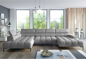 Coltar extensibil modern CALDO XL, sezlong dreapta, stofa catifelata g