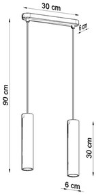 Sollux SL.0654 - Lustr LUVO 2xGU10/40W/230V beton/negru pe cablu