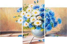 Tablou pictat cu vaza și flori (90x60 cm)