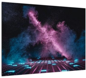 Tablou - Fum roz-albastru (70x50 cm)