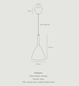 Pendul design nordic Pure 20, alb 43293001 DFTP