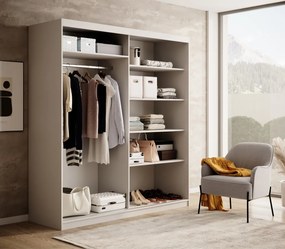 Dulap cu usi glisante 180x205 cm, Delia, ADRK Furniture (Culoare: Alb)