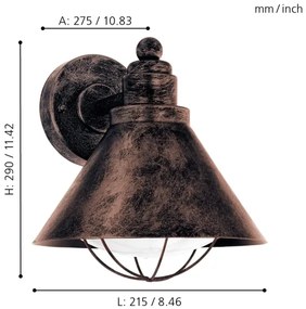 Eglo 94858 - Corp de iluminat exterior BARROSELA 1xE27/40W/230V