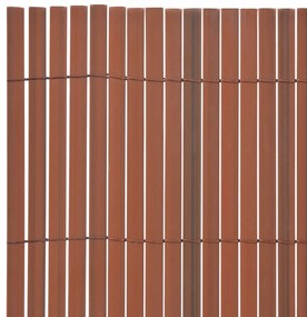 Gard de gradina cu doua fete, maro, 90 x 500 cm, PVC 1, Maro, 90 x 500 cm
