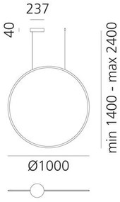 Lustră LED dimabilă pe cablu Artemide 1993030APP DISCOVERY LED/60W/230V 3000K negru