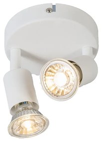Spotlight modern alb inclinabil rotund cu 2 lumini - Jeany
