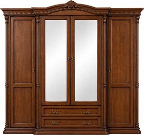 Dulap lemn masiv Briston 4 usi si 2 sertare, 240 × 68 × 233 cm