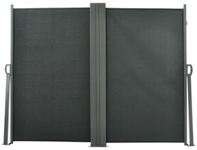 Outsunny Dublu Paravan lateral retractabil Brise-Vue paravent dim. 6L x 1,60H m Poliester Anti-UV Gri | Aosom Romania