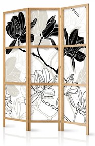 Paravan japonez - Black and White Flowers I