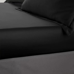 Cearceaf negru din satin cu elastic 150x200 cm Silky Soft – Catherine Lansfield