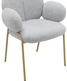 Set de scaune de sufragerie gri deschis cu cotiere 2 buc. tapițat Iwama – Støraa