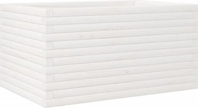 vidaXL Jardinieră de grădină, alb, 90x60x45,5 cm, lemn masiv de pin
