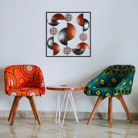 Decoratiune de perete Metal Aurora, Multicolor, 55x0,08x55 cm