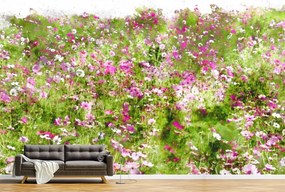 Tapet Premium Canvas - Pictura cu campul de flori abstract