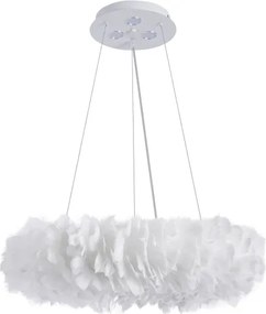 Brilagi - Lustru LED pe cablu FEATHER 3xE27/40W/230V + 3xLED/3W diam. 50 cm alb