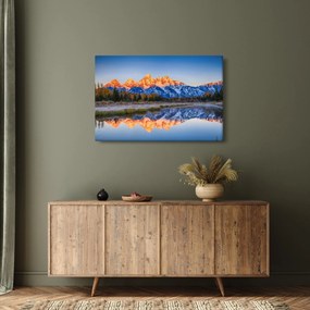 Tablou cu vârfuri de munți înzăpezăți (90x60 cm)