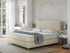 Pat matrimonial 180 cm Wezler (crem ) (cu somieră, saltea și sp. depozitare). Promo -17%. 1070149