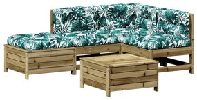 3250711 vidaXL Set mobilier de grădină cu perne, 5 piese, lemn de pin tratat