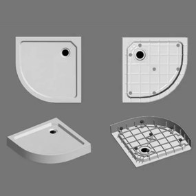 Cădiță de duș curbată înaltă SMC