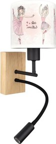Brilagi- lampă LED flexibilă BOBO WOOD 1xE27/25W/230V + LED/3W stejar/negru/alb/roz/amb.