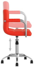 Scaun de bucatarie pivotant, rosu, piele ecologica 1, Rosu