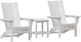 vidaXL Scaun pentru Grădină 3 pcs Alb 80.5 x 74.5 x 92 cm Polietilenă