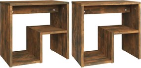 vidaXL Noptiere, 2 buc., stejar afumat, 40x30x40 cm, lemn prelucrat