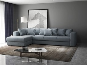 Colțar extensibil dumonde cu ladă de depozitare si sezut confortabil din spuma high-density, Gloria Zoom Grey 320x183 cm