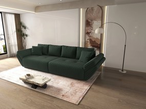 Canapea extensibilă dumonde cu ladă de depozitare si sezut confortabil din spuma high-density, Berlin Ambience Green 300x100 cm
