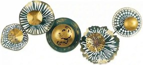 Decoratiune perete SENSUALE, verde/auriu, metal, 100x50 cm