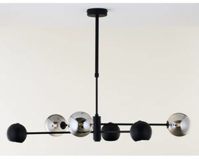 Lustră pe tijă Jupiter 1974 MOKA 3xGU10/10W/230V + 3xG9/10W/230V negru/crom